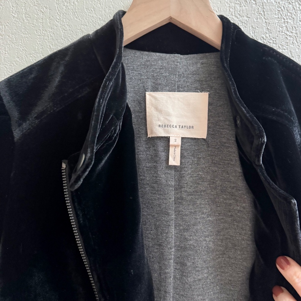 Rebecca Taylor Black Velvet Moto Jacket - Picture 4 of 4